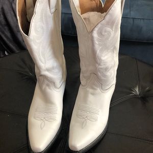 Genuine Leather White Cowboy Boots
